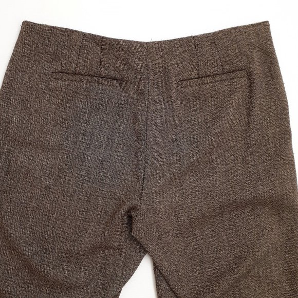 ANNE KLEIN Straight Leg Office Trouser in Chocolate Brown & Cream Wool Blend - Picture 16 of 16